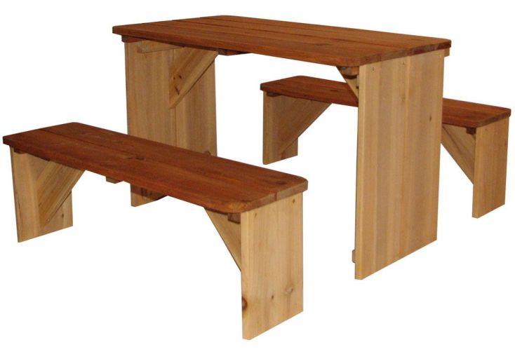 Table de Pique-Nique avec Bancs (70x80x45cm)