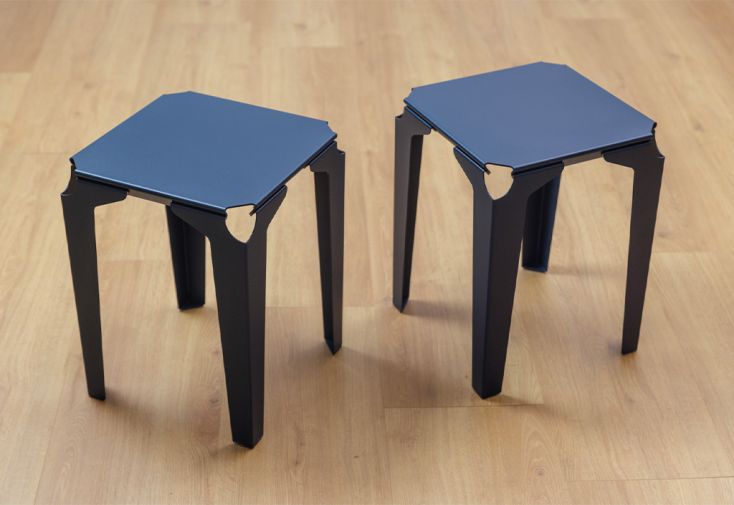 Tabouret de jardin en acier thermolaqué - Pontivy (lot de 2)
