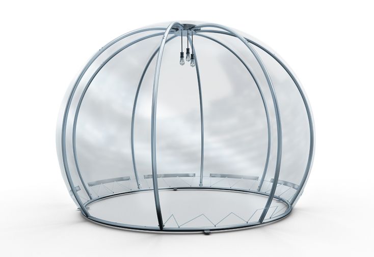 Tente de réception igloo de jardin en aluminium et PVC transparent