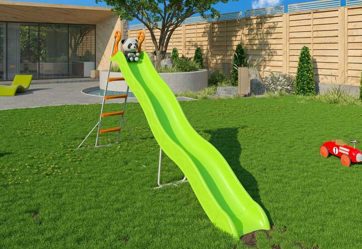 Toboggan double vague en plastique et métal 3,32 m - Pyrou