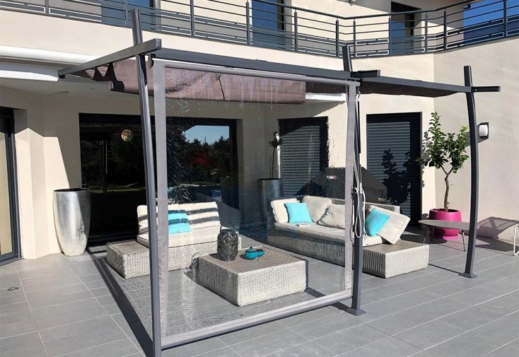 Toile Transparente en PVC pour Pergola 198 x 220 cm