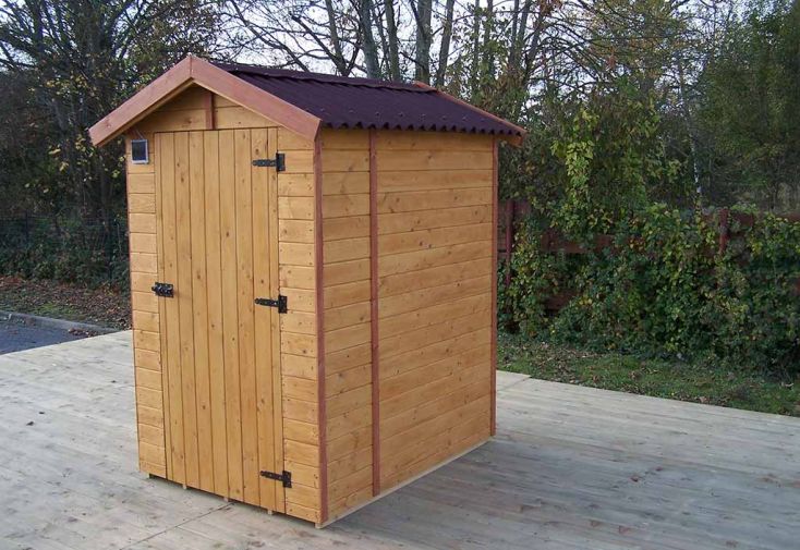 Toilettes sèches d'extérieur 120 x 120 cm en bois massif - Habrita