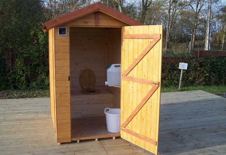 Toilettes sèches d'extérieur en bois 120 x 160 cm - Habrita