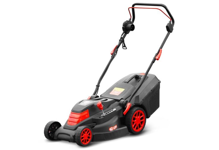 Tondeuse à gazon électrique 1800 w - 42 cm + Bac de ramassage 40 L