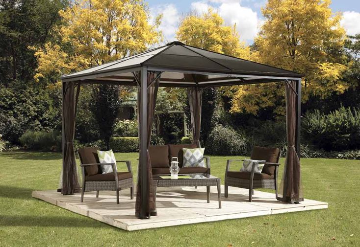 Tonnelle en Aluminium et Polycarbonate Sojag 11 m² – Sumatra 10 x 12