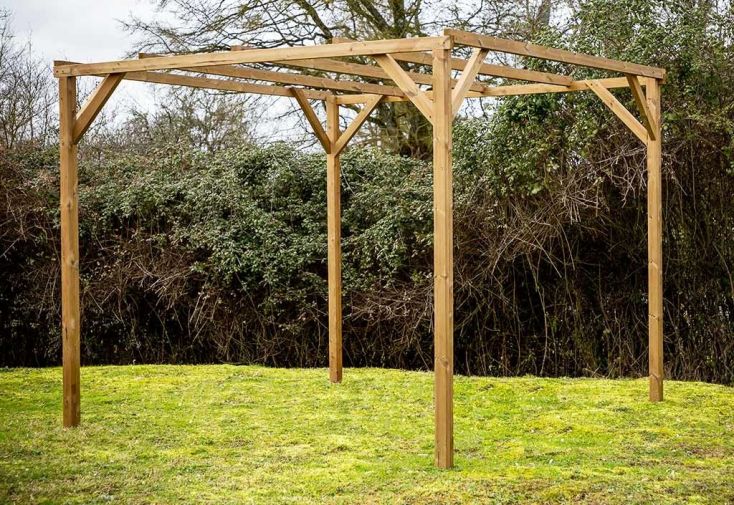 Tonnelle en Bois Traité Haute Température Thonon 3 x 3 m