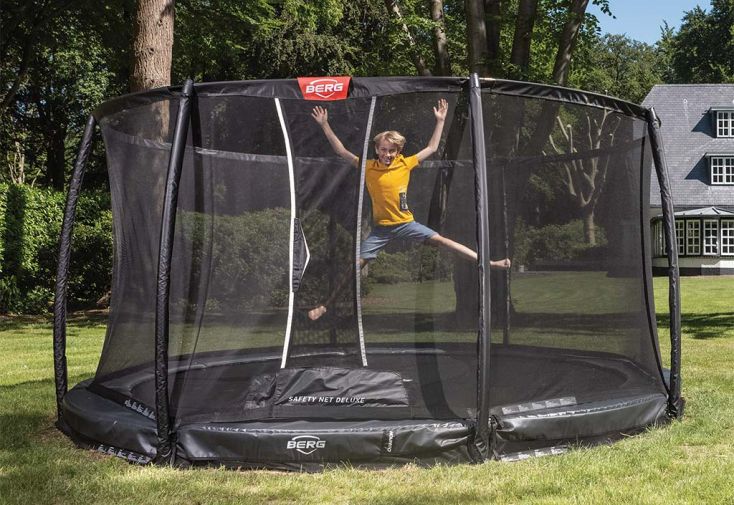 Trampoline enterré rond avec filet de protection Champion – Ø 330 cm