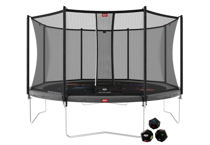 Trampoline sur pieds rond avec filet de protection Favorit Levels – Ø 430 cm