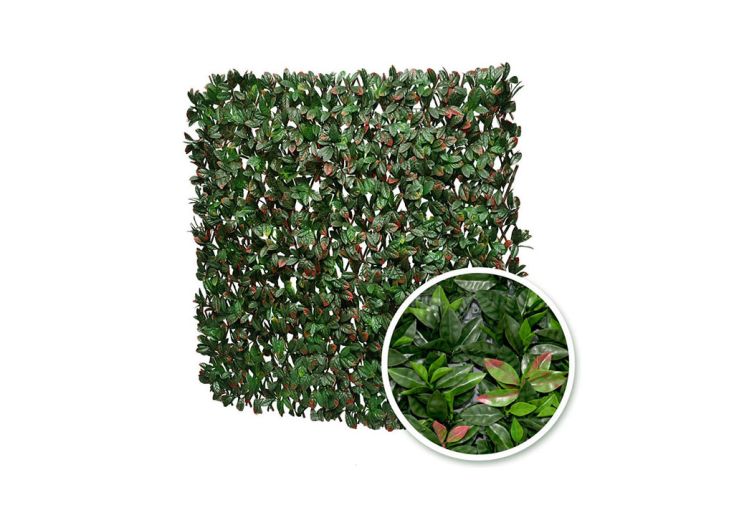 Haie Artificielle de Photinia - Treillis Extensible 2 x 1 m