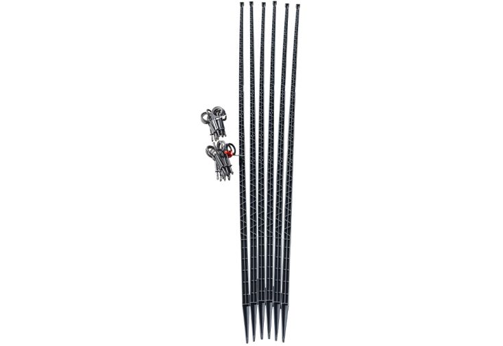 Tuteur avec Attaches Mikado Anthracite 150 cm (Lot de 6)