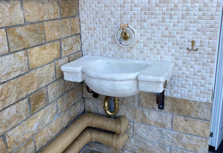 Vasque de jardin en pierre reconstituée Parme – 70 x 42 x 17 cm