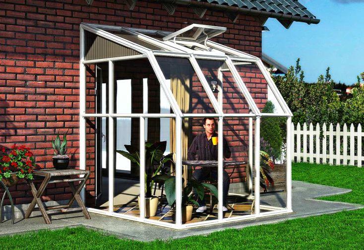 Véranda PVC en kit polycarbonate et verre - Sunroom 2 x 2 m