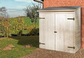 Armoire de jardin en bois Weka avec toiture 1 pente et porte double