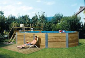 Piscine Bois Hors-Sol Malta+ kit 25,6 m3 (3,76x8,50) - Weka