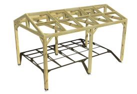 vue de haut de la pergola en bois traité autoclave 5 m x 3 m