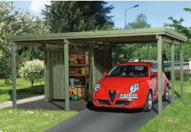 Carport autoportant en bois traité autoclave pour camping car 4x8m