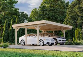 Carport double toit plat en bois brut Palmako Karl 20,6 m²