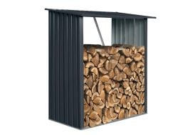 Abri bûches en acier galvanisé anthracite – 163 x 89 x 154 cm