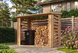 Abri bûches en bois brut 2,3 x 1,5 x 2 m Timbela M202