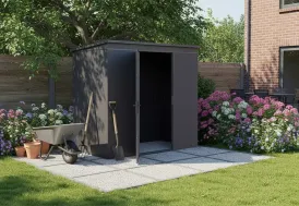 Abri de jardin métal galvanisé 3,1 m² Gary T4 gris anthracite Weka