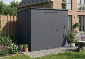 Abri de jardin métal galvanisé 4,2 m² Gary T5 gris anthracite Weka