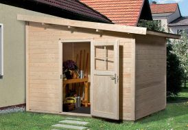 Abri de jardin adossé en bois d’épicéa brut remise de jardin Weka 260 T1 4,94 m²