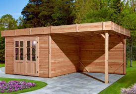 Abri de jardin avec auvent en bois Habrita