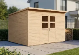 Abri de jardin bois 10 m² monopente 19 mm Baltrum 337 x 289 cm Bertilo