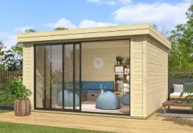Abri de jardin en bois brut toit plat 14 m² Scala 3 Lasita