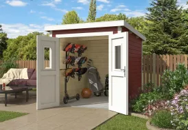 Abri de jardin en bois 5 m² rouge suédois 19 mm Zuri 2 Lasita