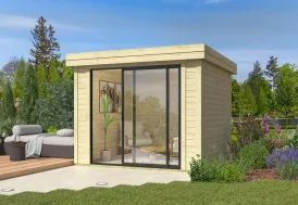 Abri de jardin en bois brut toit plat 7,5 m² Scala 1 Lasita