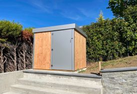 Abri de jardin en bois Douglas et aluminium composite - Fabric Style