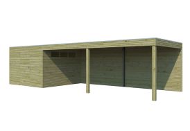 Abris de jardin en bois autoclave avec auvent 