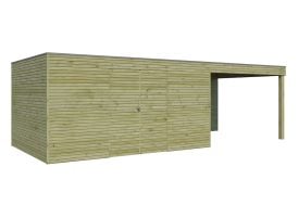 Abri de jardin en bois avec auvent 21,4 m² 