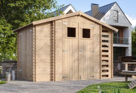 Cabane de jardin avec bûcher et remise Timbela