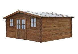 Abri de Jardin en Bois Epicéa Traité Azur 5x4m 28mm