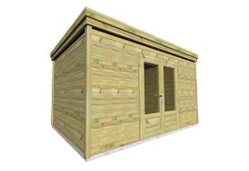 Abri de jardin en bois avec double porte vitrée