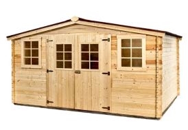 abri de jardin en bois d'épicéa brut 12m2 marque Foresta 