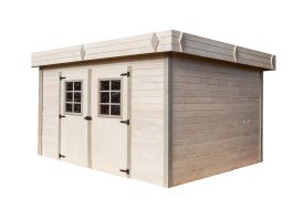 Abri de jardin en bois d’épicéa brut 28 mm 16,77 m² cabanon de jardin en bois Habrita