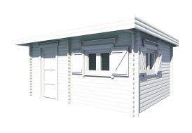 Abri de jardin en bois avec baies vitrées, Faro, 28 mm, 12 m²