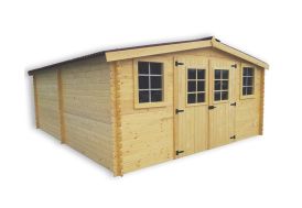 Abri de jardin en bois d’épicéa brut 28 mm 20,97 m² chalet de jardin en bois Habrita