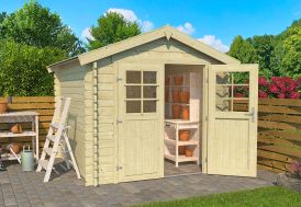 Abri de Jardin en Bois d’Épicéa Brut OLG Anny 4,76 m²