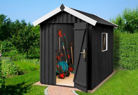 Abri de Jardin en Bois d’Épicéa Traité Weka 348 T1 Anthracite