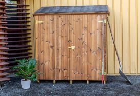 Armoire basse de jardin bois lasuré bleu - Bluebox