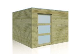 Abri de Jardin en Bois d’Épicéa Traité Gardenas Qube 9 m²