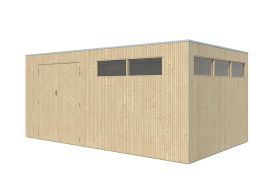 Abri de jardin bois 28 mm avec auvent 19,88 m² - Arhus 28 mm - Solid