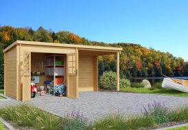 cabane de jardin en bois de 10 m² avec appenti 