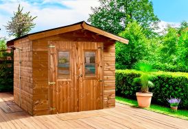 Abri de jardin en bois 19 mm THT double pente - Thiers 5 m² Habrita