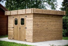 Abri de jardin en bois traité avec toit bac acier Thalasso 9 m²