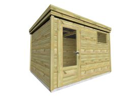Abri de jardin en bois de pin avec porte vitrée et fenêtre